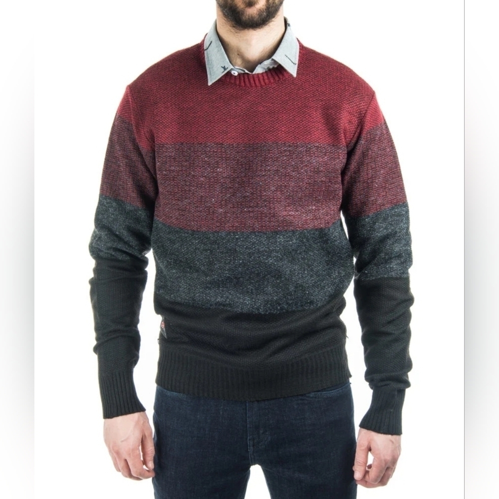 Point Zero Men's Colorblock Knit Semi-fitted Sweater Size XXL